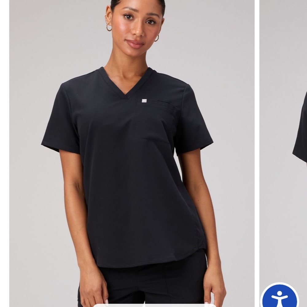 Fabletics vital scrub top black XS